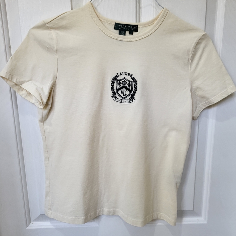Lauren Active Ladies Logo Shirt Top Ralph Lauren S 100% cotton